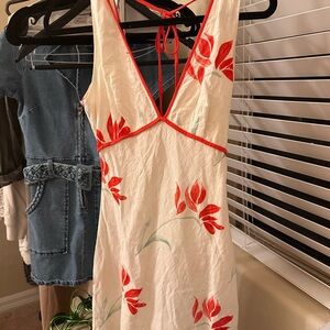 Princess Polly Cream and Red Floral Dress